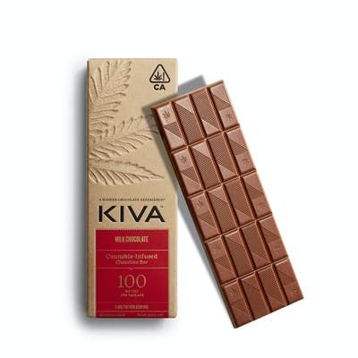 Kiva Confections Kiva Milk Chocolate Bar - 100mg Edibles Chocolates