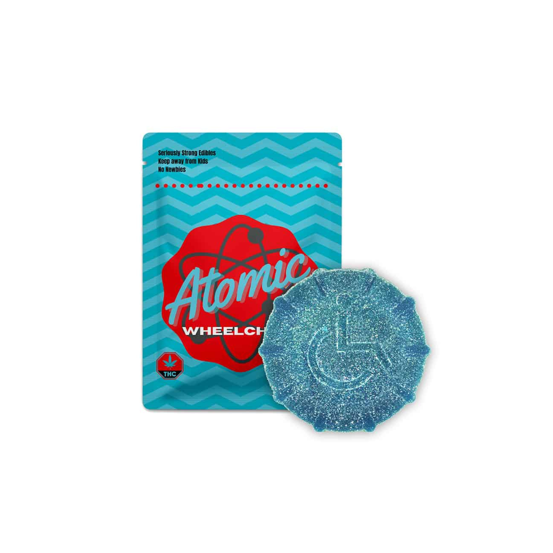 Atomic Wheelchair Blue Raspberry - Atomic Wheelchair Vegan Gummy (2000MG) Edibles Gummies