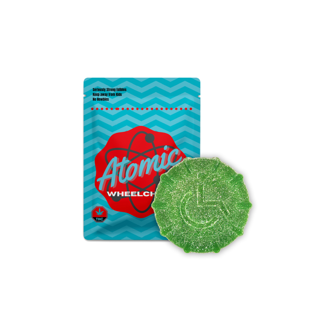 Atomic Wheelchair Green Apple - Atomic Wheelchair Vegan Gummy (2000MG) Edibles Gummies