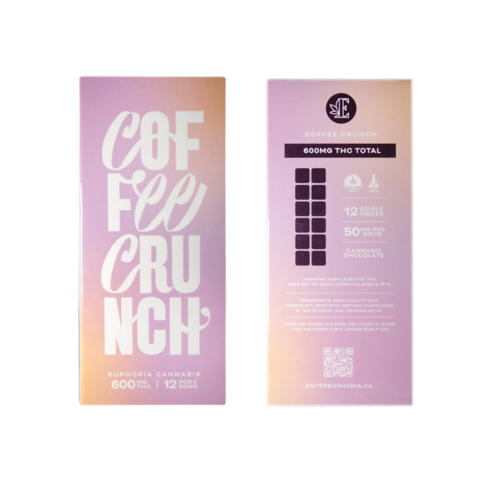  Euphoria – Coffee Crunch THC 600MG Edibles Chocolates