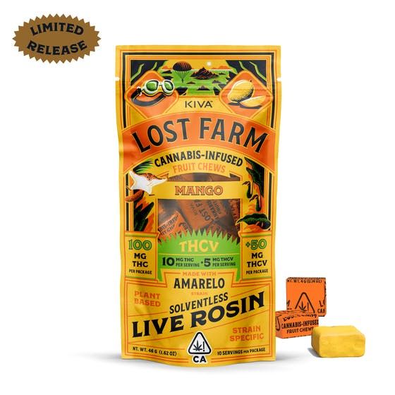 Kiva Confections Lost Farm Chews - 'Mango x Amarelo' Live Rosin Edibles Chews