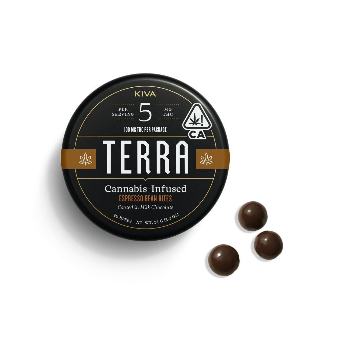 Kiva Confections Terra - Espresso Bean Bites Edibles Chocolates