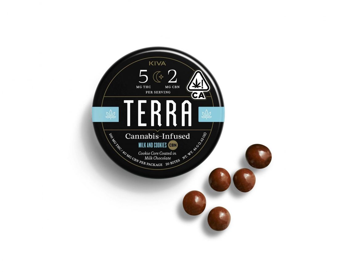 Kiva Confections Terra - Milk and Cookies 5:2 CBN Bites Edibles Chocolates