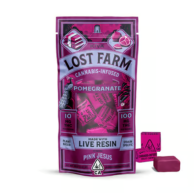 Kiva Confections Lost Farm Chews - Pomegranate 'Pink Jesus' Edibles Chews