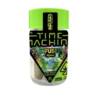 Time Machine Raspberry Cough Hybrid Infused Pre-Roll .5g 5-Pack (2.5g) Pre-rolls Infused Pre-Rolls