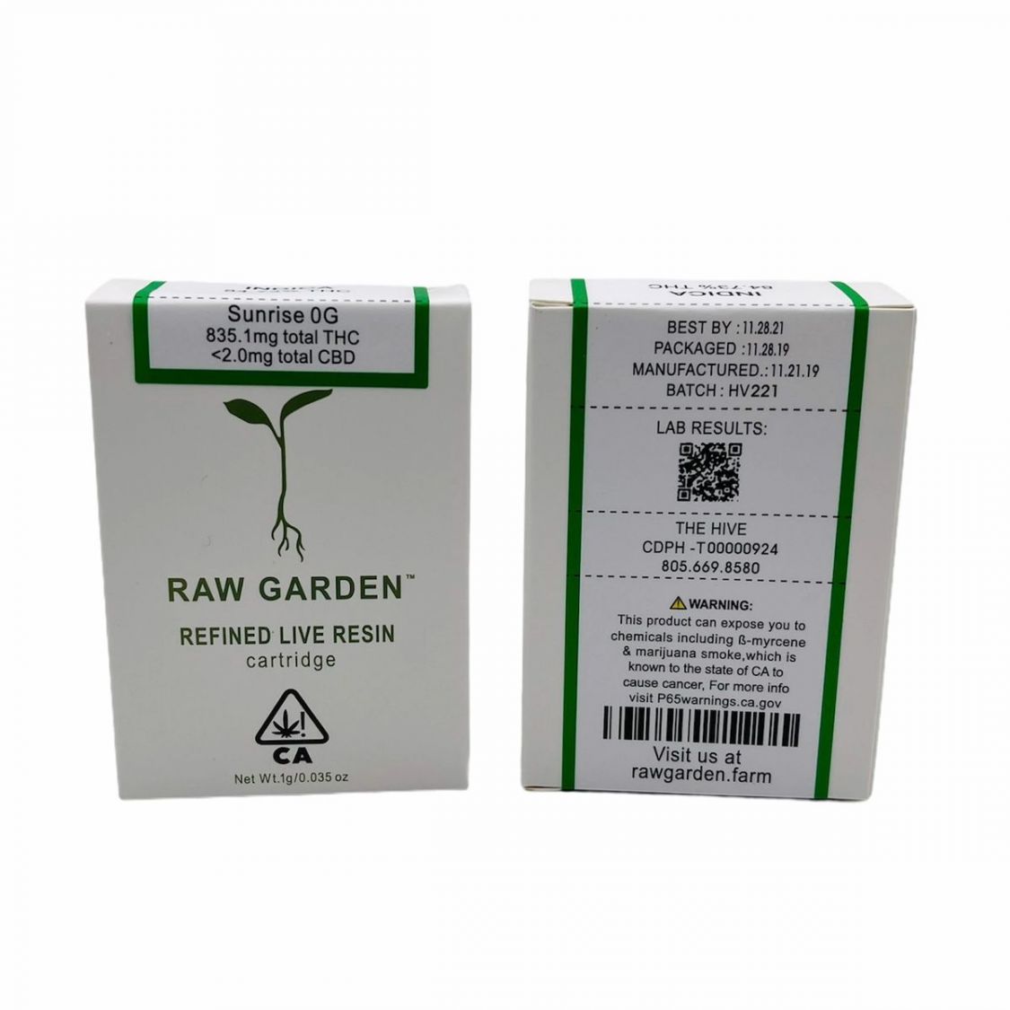 Raw Garden Sunrise OG Cartridges 510 Thread